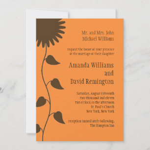 Convite do casamento do girassol de Brown