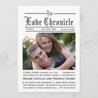 Convite do casamento do jornal