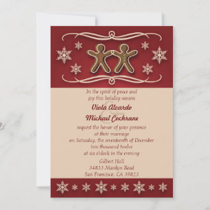 Convite do casamento do Natal do pão-de-espécie