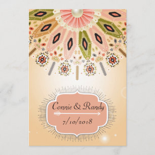 Convite do casamento do nativo americano