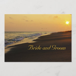 Convite do casamento do por do sol da praia