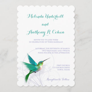 Convite do casamento do redemoinho 5x7 do colibri