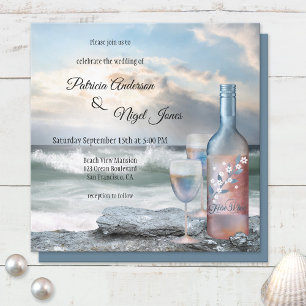 Convite do casamento do tema da praia ou do vinho