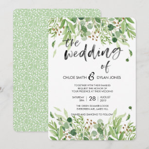 Convite do casamento do verão da Aquarela das