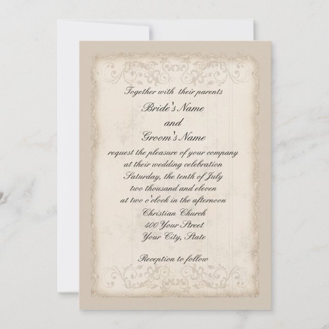 Convite do casamento do Victorian (Frente)