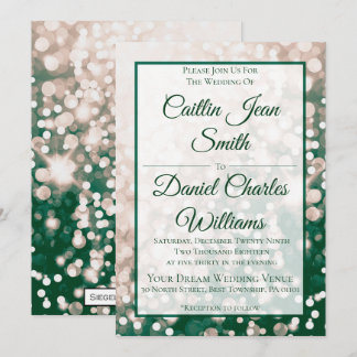 Convite do casamento outono - Champagne e verde