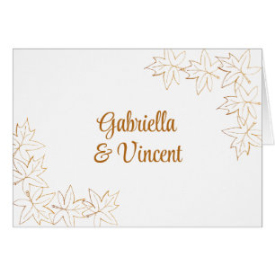 Convite do casamento outono da borda da folha de