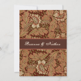 Convite do casamento tema damasco de Vintag do