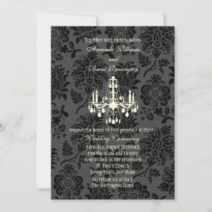 Convite do casamento tema damasco do Victorian