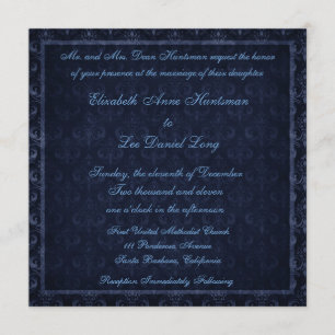Convite do casamento tema damasco do vintage dos