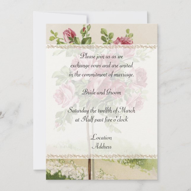 Convite do casamento vintage (Frente)