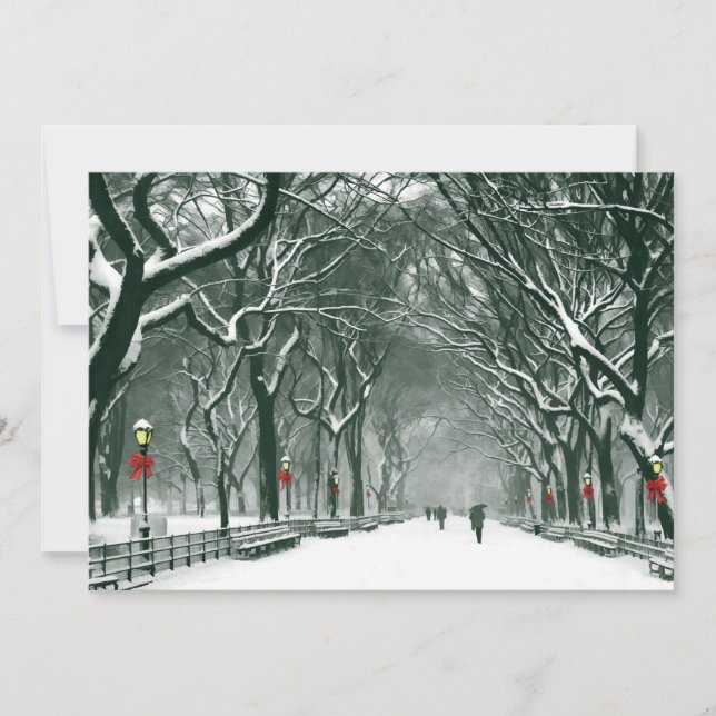 Convite do Central Park Snowy Path (Frente)