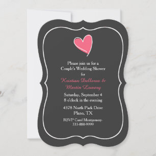 Convite do chá de casamento do casal cor-de-rosa