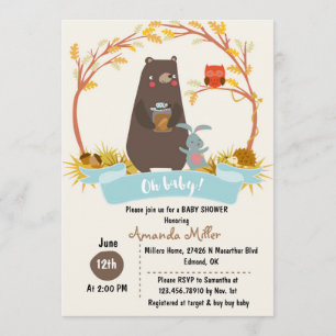 convite do chá de fraldas Bear