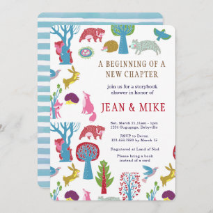 Convite do chá de fraldas da floresta do livro de