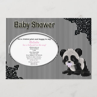 Convite do chá de fraldas da panda do bebê da