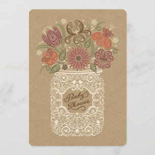 Convite do chá de fraldas da queda do frasco de