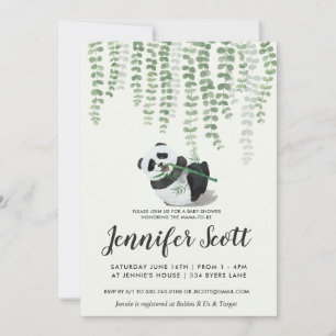 Convite do chá de fraldas da selva da panda