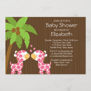 Convite do chá de fraldas das meninas do gêmeo do