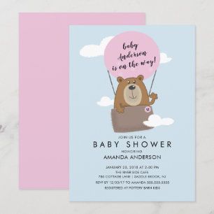 Convite do chá de fraldas das meninas do urso do