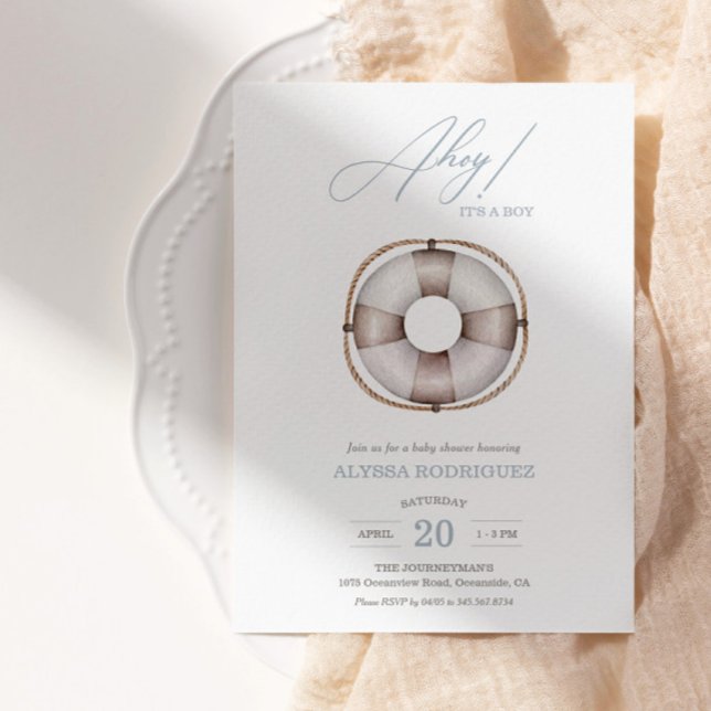 Convite do Chá de fraldas de Ahoy Náutico (Available for print & instant digital download!)