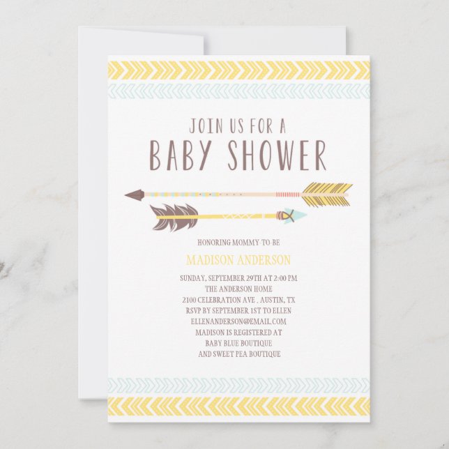 Convite do chá de fraldas do asteca | (Frente)