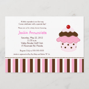 Convite do chá de fraldas do cupcake 5x7 de Lil d
