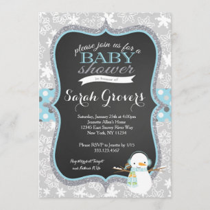 Convite do chá de fraldas do menino do boneco de