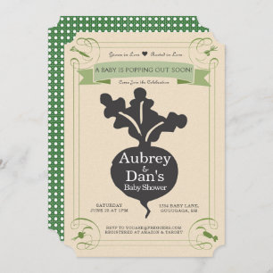 Convite do chá de fraldas do pacote da semente