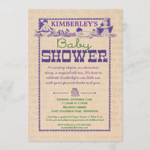 Convite do chá de fraldas do partido do livro