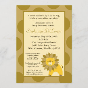 convite do chá de fraldas do rei Leão Safari da