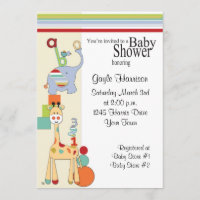 convite do chá de fraldas do saffari do ABC