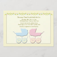 Convite do chá de fraldas dos gêmeos do menino e