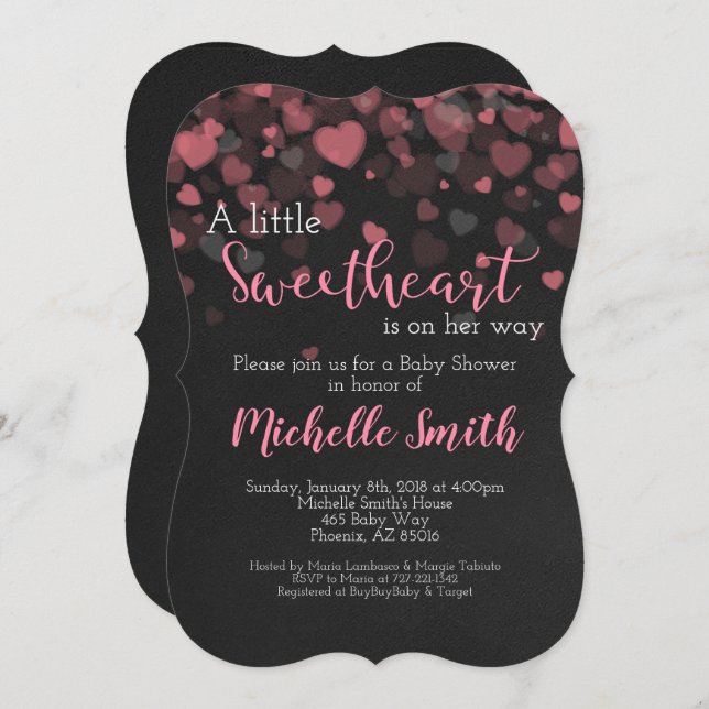 Convite do chá de fraldas dos namorados, querido, (Frente/Verso)