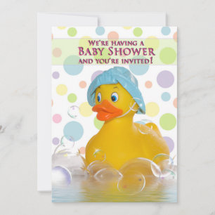 CONVITE DO CHÁ DE FRALDAS - DUCKY E BOLHAS