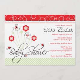 Convite do chá de fraldas - joaninhas