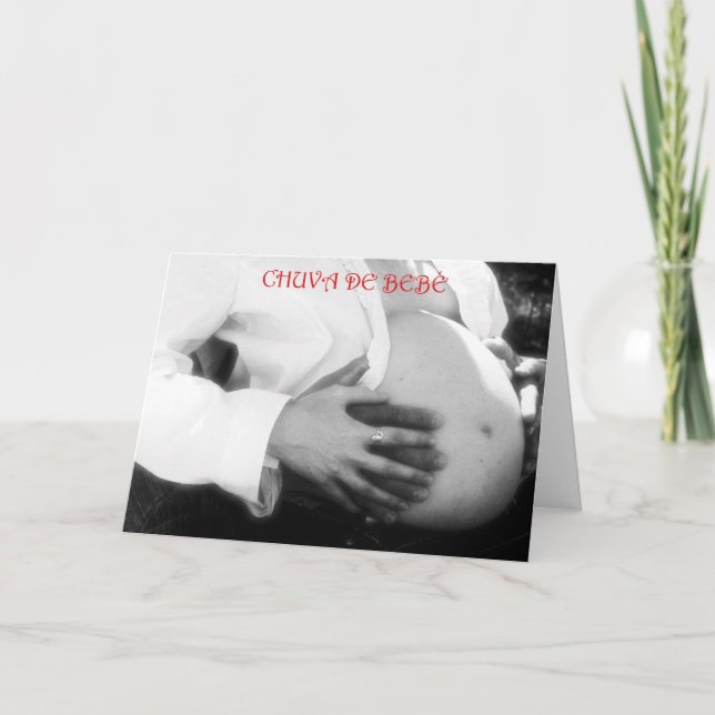 Convite do chá de fraldas que espera um PORTUGUÊS (Frente)