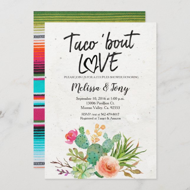 Convite do chá dos casais da festa do cacto (Frente/Verso)