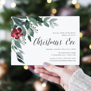 Convite do comensal da Noite de Natal das flores  