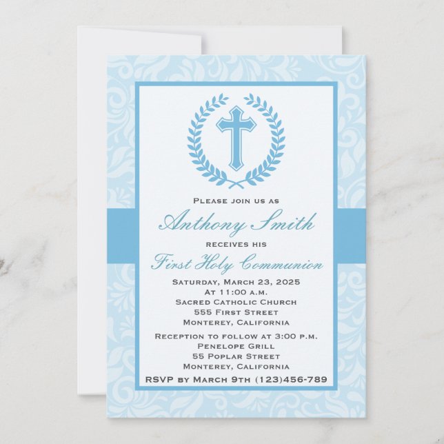 Convite do Comunion do menino primeiro (Frente)