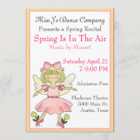 Convite do considerando da dança da menina doce