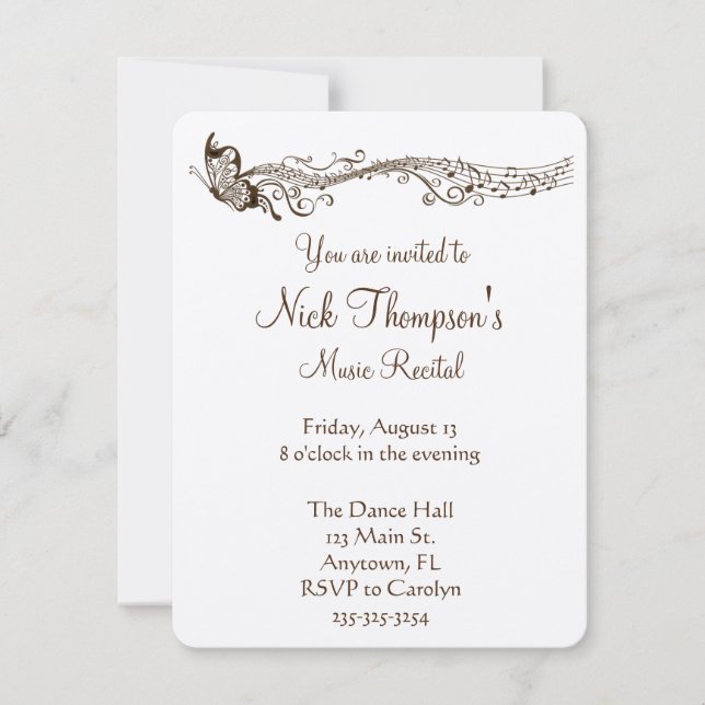 Convite do considerando da música da borboleta (Frente)