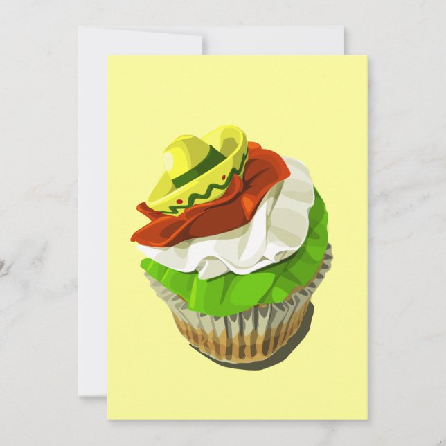 Convite do cupcake de Cinco de Mayo (Frente)