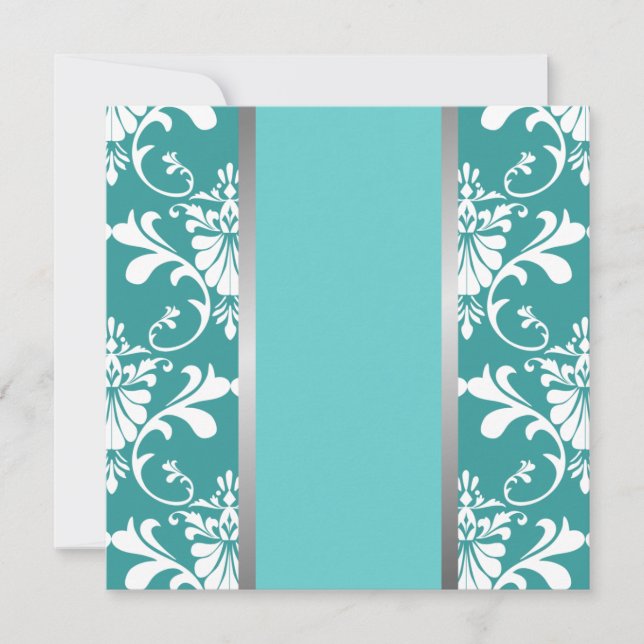 Convite do damasco & do casamento da fita (Frente)