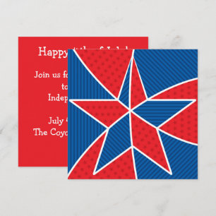 Convite do Dia da Independência dos EUA 4 de Julho