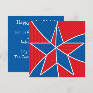 Convite do Dia da Independência dos EUA 4 de Julho