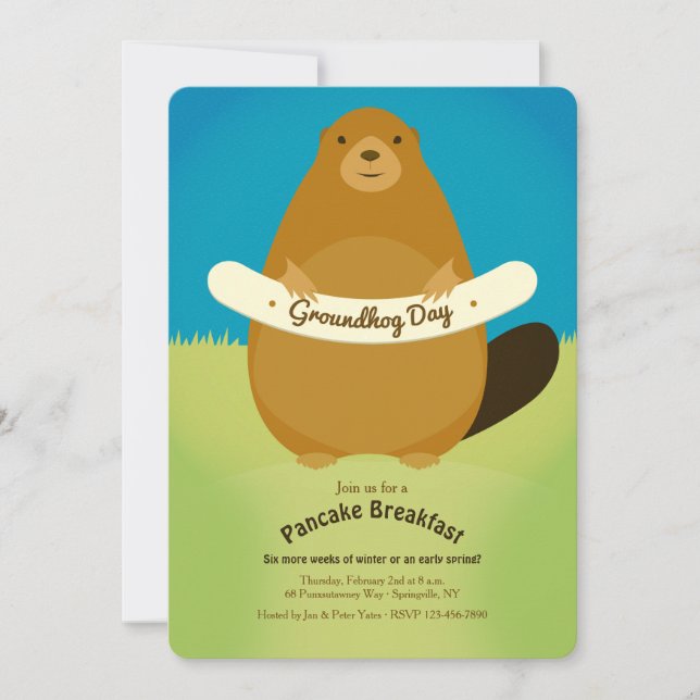 Convite do Dia da Marmota (Frente)