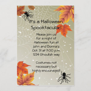 Convite do Dia das Bruxas da Web de aranha