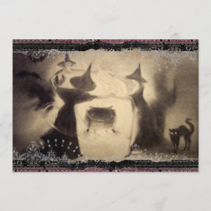 Convite do Dia das Bruxas do vintage