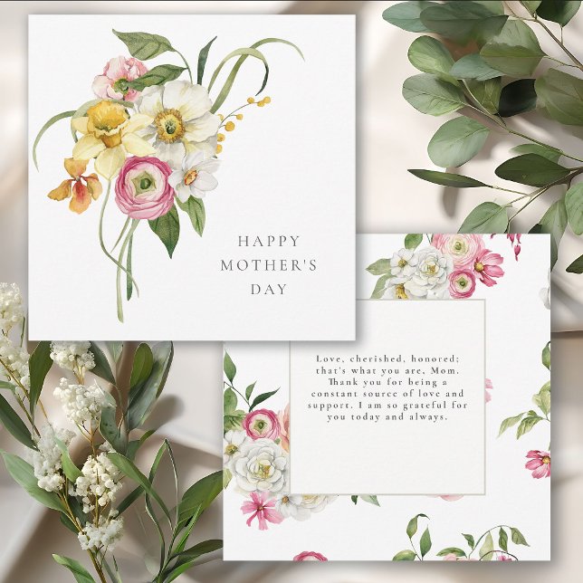 Convite do Dia das Mães com Buquê Floral de Primav (Criador carregado)